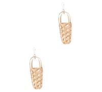 Kisangel Pcs Practical Parrot Basket Birds Feeding Tool Wooden Bird Toys Chicks Foraging Basket Hook