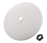 Kisangel Pedestal Fan Base Replacement, Pedestal Fan Chassis, 1-1/2 Inch Center Hole, White Plastic Round Base with Lock Nut, Easy Installation, No Sharp Edges, Suitable for Home