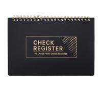 Kisangel Personal Check Book Binder 60 Pages, Premium Sturdy Black Check Register for Personal Use, Spiral Checkbook Ledger for Recording the Go and Business