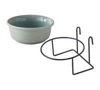 Kisangel Pet Feeding Bowl Dog Water Bowl Adjustable Height Multi-functional Ceramic Iron with Rack 360ml Home Decoration Gift for Pets and Dogs