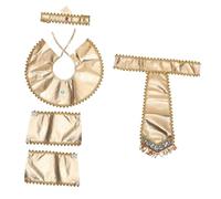 Kisangel Pharaoh Clothing Egyptian Costume Accessory Headpiece Egyptian Belt Sleeve Collar Halloween Cosplay Supplies for Boys and Girls Party