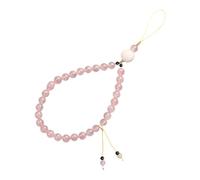 Kisangel Pink Decorative Phone Lanyard with Removable Synthetic Beads, Portable Phone Hanging Chain Suitable for Id Cards and Mp3, for Hanging on Backpack Or Purse
