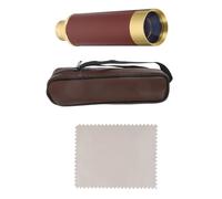 Kisangel Pirate Portable High Telescope Monocular 25x30 Magnification Retro with Copper Bak4 Prisms and Leather Case in Coffee Colour for Outdoor Activities and Camping