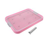 Kisangel Plastic Grid Style Pet Toilet Tray, 48x36cm Pink Puppy Training Potty for Indoor Dog Toilet Use