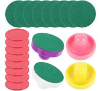 Kisangel Plastic Ice Hockey Puck and Pusher Set for Indoor Playing and Game Room Use, Smooth Design round Shape Made of Sturdy Abs Material, Tabletop Air Hockey Accessories