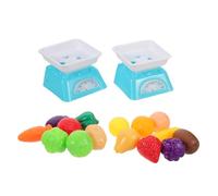 Kisangel Play Kitchen Accessories Set with Mini Weighing Scale Realistic Artificial Fruits and Vegetables Educational Pretend Food for Cooking and Grocery Store Role Play Compact and