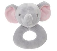 Kisangel Plush Elephant Rattle for Boy Girl Soft Elephant Stuffed Animal First Year for Newborns Stimulates Visual Auditory Senses Safe High Grade Plush Material