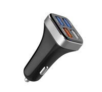 Kisangel Port Vehicle USB Charger with Voltmeter Multi-function Lighter Socket Adapter Brass Components Overvoltage and Overcurrent Protection Fast Charging for Cars Black