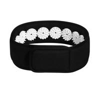Kisangel Portable Acupressure Headband for Headache Relief Adjustable Cotton and ABS Wrap for Individuals Spending Long Hours Studying or Using Electronics Black