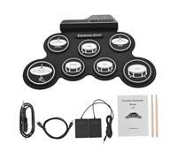 Kisangel Portable Electronic Drum Set Easy to Use USB Digital Drum Pad Kit Silicone and Abs Material for Adults and Boys and Girls for Home or Studio