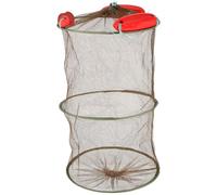 Kisangel Portable Floating Fishing Basket with Nylon Deepen Mesh Design and Drawstring, Easy to Open and Fold, Big Capacity Guard Net for Small Fish and Shrimp on Boat or Canoe