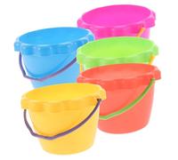 Kisangel Portable Sand Buckets and Sturdy Sand Playing Tools 16X16X11Cm Plastic Beach Toy Set with Handles Promotes Imagination and Socialization for Boys and Girls Having Fun at The Beach