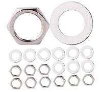 Kisangel Potentiometer Output Steel 3/8" with Material Input Stainless Jacks Nut and Gasket Replacement Kit for Thread and 5/8" Outer Diameter, Reliable Electric Guitar and Bass