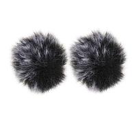 Kisangel Protective Mic Guard Windproof Microphone Covers in Black Grey Plush 5mm for Singer or User's Spit and Wind Interference