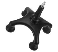 Kisangel Quad Cane Tip Replacement Non-slip Black Foot Pads for Even Weight Distribution with Rotatable Abs and Iron Four-point Base for Walking Cane and Crutch Accessories for Outdoor