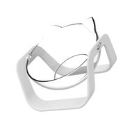 Kisangel Raised Pet Feeding Bowl White Plastic 15-Degree Tilted Inclined Cat Food Bowl for Neck Protection Single Cat Use