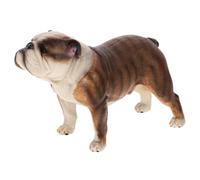 Kisangel Realistic Bulldog Statue Decorative Dog Ornament Plastic Desktop Figurine for Home Garden Office Decor Model Tabletop Dog Sculpture Gift