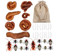 Kisangel Realistic Fake Dog Poo Prank with Maggots Cockroaches Flies Trick for April Fools Day and Party Jokes No Smell Residue Gift for Funny Pranks