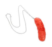 Kisangel Realistic Hot Dog Necklace Food Neck Chain Lifelike Faux Roast Sausage Pendant Party Jewelry for Couples Fun Disco Accessory