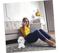 Kisangel Realistic Plush Dog Bichon Frise Stuffed Animal Soft Cuddly Puppy Comfort Pillow for Home Decor Hairless Fade Resistant White Plush