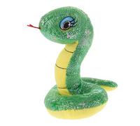 Kisangel Realistic Plush Snake Soft Short Plush Material with Glitter Green Pattern Lifelike Animal Model for Party Decoration and Collectible Gift Compact and Lightweight Snake Doll