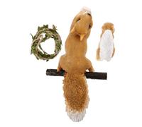 Kisangel Realistic Resin Squirrel Hanging Ornament for Garden and Flower Pot Decoration Cute Lightweight Outdoor Animal Figurine Creative Eye Catching Sculpture