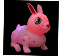 Kisangel Removable Emulation Rabbit for Creative Flashing Eyes Animal Plaything Battery Abs Material Safe and Odorless Design Suitable for Interactive Fun and Gift