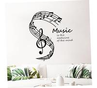 Kisangel Removable Music Note Wall Sticker Black Musical Notation Decal for Living Bedroom Dining Home Decor Art Mural Easy Peel and Stick Wall Decoration