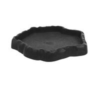 Kisangel Reptile Water Bowl with Natural Rock Design Stable Feeding Dish for Turtle Gecko Lizard Terrarium Dual Use Water and Food Bowl for Reptile Tank Non Tip Corner Feeder
