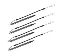 Kisangel Resistive Touch Screen Stylus Pen 4pcs with Spring Rope for Pos Systems and Touch Devices, Metal Body Black Writing and Scan Reader Pen for Retail and Tablet Use