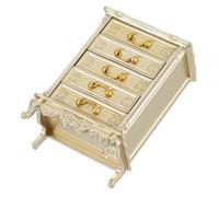 Kisangel Retro Miniature Dollhouse Cabinet Plastic Furniture for Living Bedroom Decoration Realistic Scale Vintage Side Table Accessory for Miniature Doll House Collection