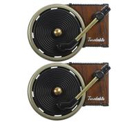 Kisangel Retro Record Player, Stylish Vintage Design Enhancing Vehicle Interior 2 Sets Car Air Freshener with Rotating Vinyl Disc Pe Material Aromatherapy Diffuser for Car Vent for Vehicle
