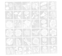 Kisangel Reusable Floral Wall Tile Stencils with Hollow Leaves and Wildflower Designs DIY Spring Painting Templates for Wood Canvas and Home Decor Crafting
