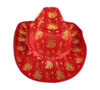 Kisangel Santa Hat Christmas Cowboy Hat Red Cloth Decorative Party Prop | Comfortable Wearing, Keep Warm, Lovely Creative Style, for Unisex Winter Performance Use
