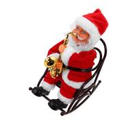 Kisangel Santa Party Present Small Santa Doll Funny Electric Lovely Cartoon Xmas Party Festival Supply Prank Xmas Plastic Red