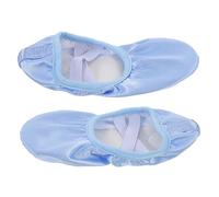 Kisangel Satin Ballet Shoes for Women and Soft Sole Dance Slippers with Slip Grip Elegant Practice Flats for Ballet Classes and Grading Exams Comfortable Gymnastic Yoga Footwear Sky Blue