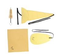 Kisangel Saxophone Cleaning Cloth Set with Cotton Swab and Natural Bristle Brush No Lint Musical Instrument Wiping Cloth for Strong Cleaning Effect Wind Instrument Care Kit