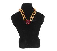 Kisangel Scale Miniature Jewelry Mannequin Holder for Dollhouse Realistic Black Display Rack with Necklace Educational Tool for Organization and Design Skills Easy Assembly Micro Landscape