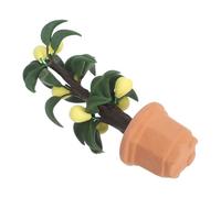 Kisangel Scale Realistic Artificial Potted Plant Model for Fairy Garden Dollhouse Accessories DIY Craft Decorative Tree