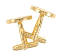 Kisangel Shamrock Zircon Cufflinks 2Pcs, Golden Copper Lucky Shirt Studs, Wedding and Business Use, Securely Set Zircon, Maintains Shine and Color, Classic Symbolism