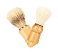 Kisangel Shaving Brush for Home Use and Hair Salon Use and Nylon Bristles 2pcs with Wood Handle Beard Care and Styling Tool for Men Suitable for Home Use and Hair Salon Use