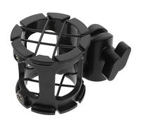 Kisangel Shockproof Microphone Holder Rack Durable Black Plastic Mic Stand for Desktop Use Stable Vibration Support for Broadcasting Podcasting Live Streaming and Speech