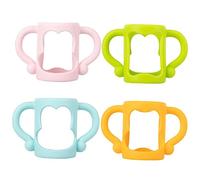 Kisangel Silicone Bottle Handle for Infant Feeding Bottles Non-Slip Easy Hold Protection Sleeve Universal Fit 4 Pcs