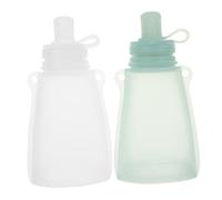 Kisangel Silicone Breastmilk Storage Bags for Freezer 2pcs Breastfeeding Supplies 120ml Leakproof Milk Bags for Babies Convenient Travel Storage for Breastfeeding