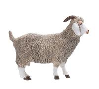 Kisangel Simulated Wild Animal Model Sheep Ornament Light Grey Solid Artificial Angora Goat Decoration for Poultry Farm Scene Gift