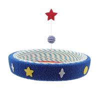 Kisangel Sisal Cat Scratcher Bed with Star Pattern Round Woven Nest for Indoor Cats Up to Wear Resistant Scratch Board and Protecting Furniture and Supporting Natural Claw