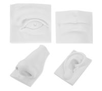 Kisangel Sketch Practice Tool Drawing Sculpture Gypsum Model 1 Set White Realistic Facial Features for Desktop Sketch Drawing Practice
