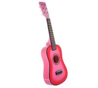 Kisangel Small Wooden Guitar for Beginner Practice Instrument with Bright Color Design Creative Musical Hobby Development for Boys and Early Music Enlightenment Gift