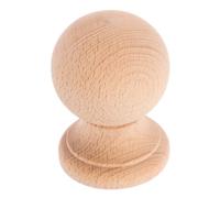 Kisangel Solid Wood Decorative Finials 6x4cm Roman Design Pillar Shape Beige Topper Replacement Finials with Handcraft Finish Comfortable Touch for Interior Designs