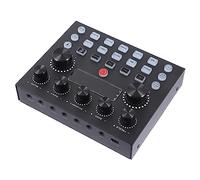 Kisangel Sound Card External Usb Audio Interface for Dj Mixer Music Live Streaming Colorful Lights for Computer